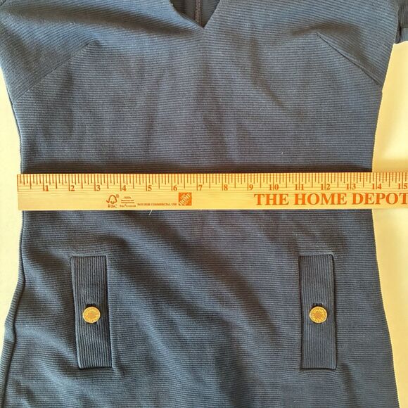 Lilly Pulitzer Charlena Navy Shift Dress XS Career Holiday Office Preppy Winter - Picture 9 of 16